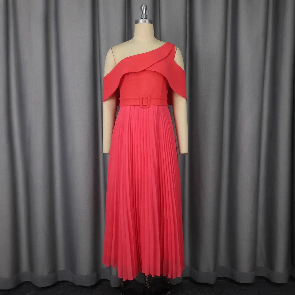 Robe plissée ajustée à la taille, élégante et raffinée, pour dînerEX-STOCK Canada