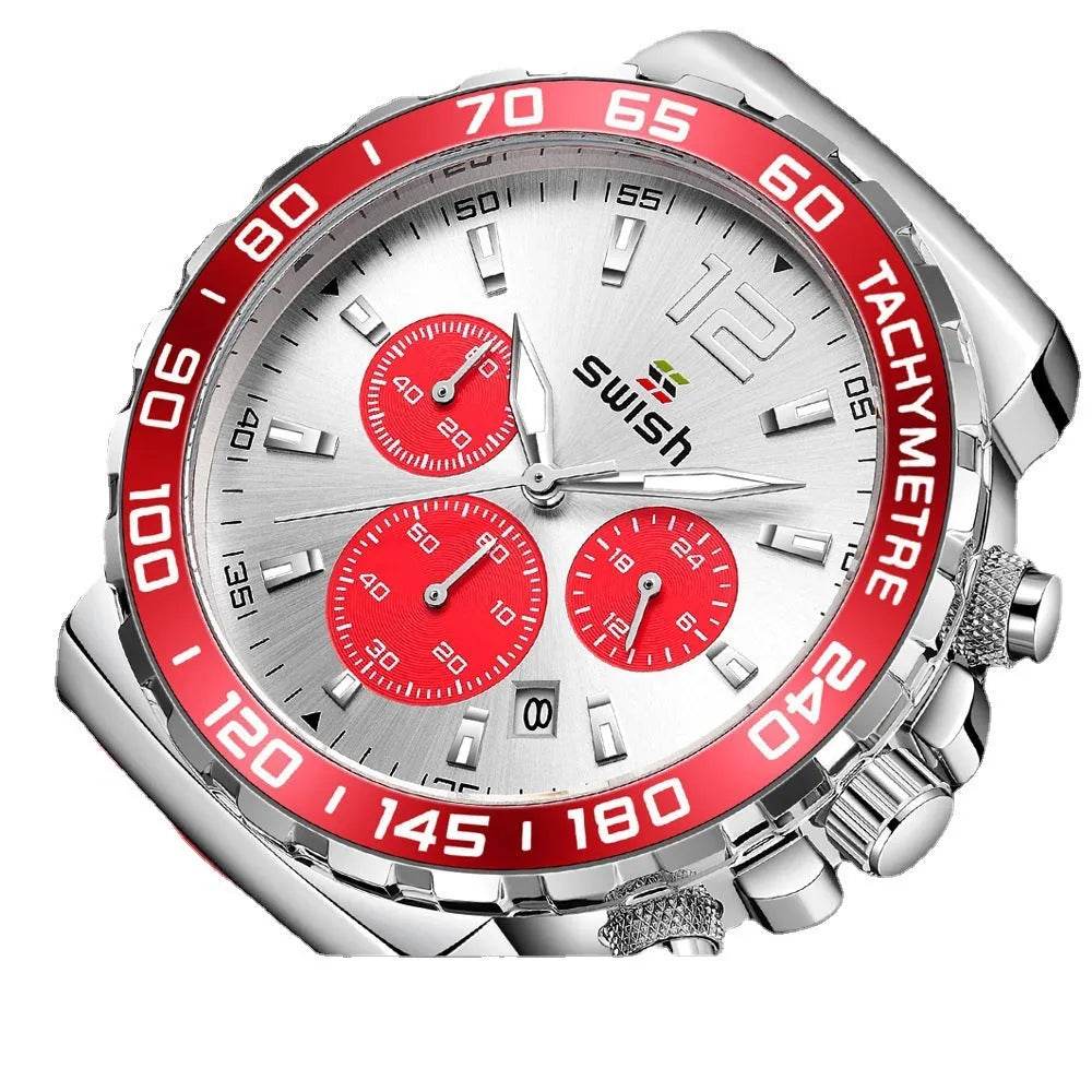 Men's Luminous Sports Breathable Hole Silicone Strap Six-pin Quartz Watch - EX-STOCK Canada