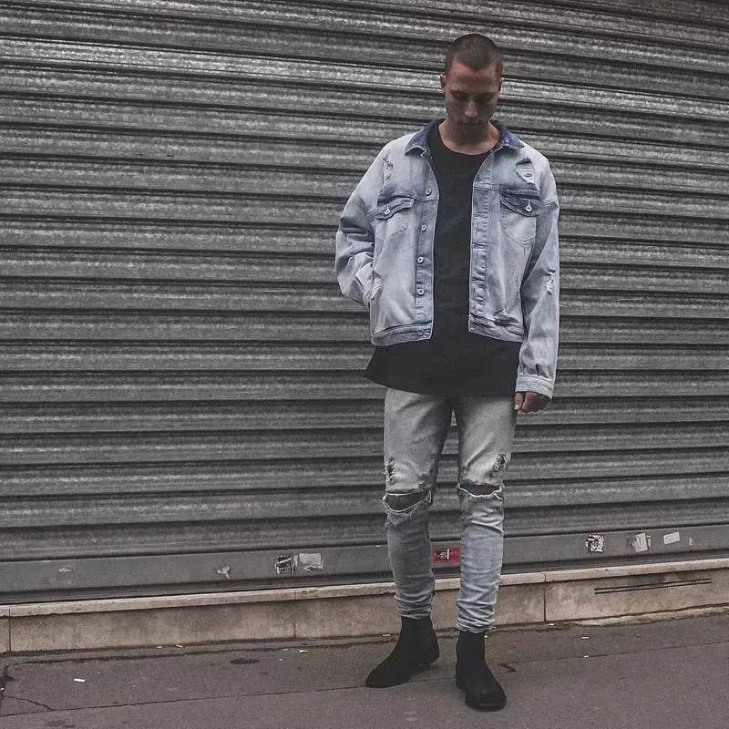 Casual Light Blue Cotton Denim Jacket for Men - EX-STOCK Canada