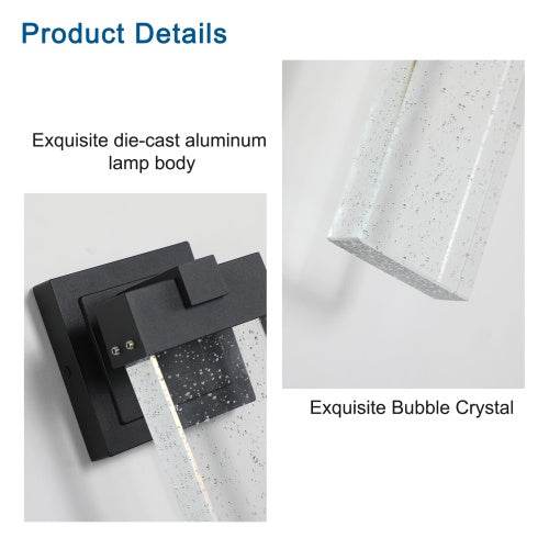 Outdoor Waterproof Transparent LED Crystal Wall Light Supports Many Types Of Bulb-2 Packs - EX-STOCK Canada