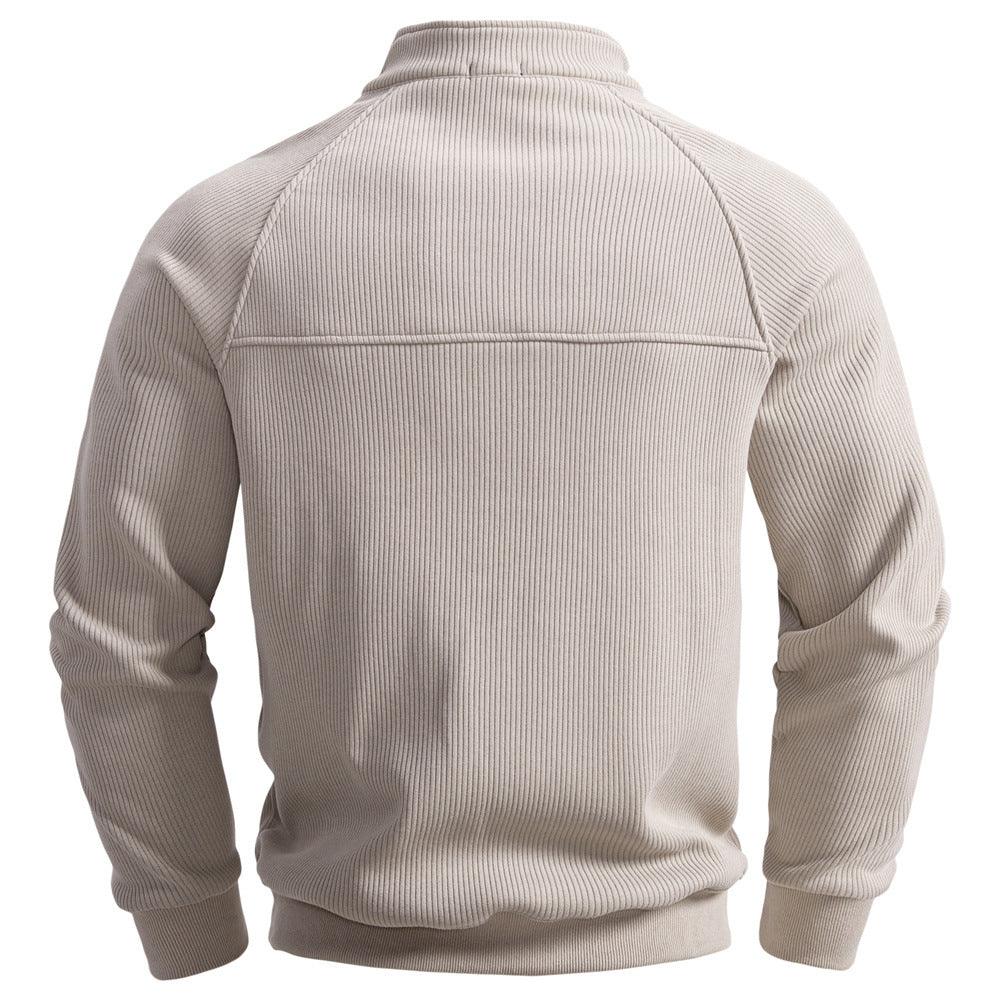 Suéter europeo y americano de medio cierre con cuello alto, de forro polar, para hombre, combinable con todoEX-STOCK Canada