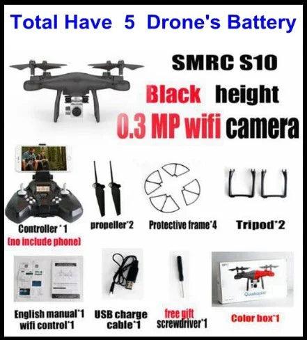 Promotion de vente Caméra WiFi 2MP avec Drone Hélicoptère Quadcopter FPV S10 SMRC UAV Jouet Micro Télécommande KIT RACER AvionEX-STOCK Canada