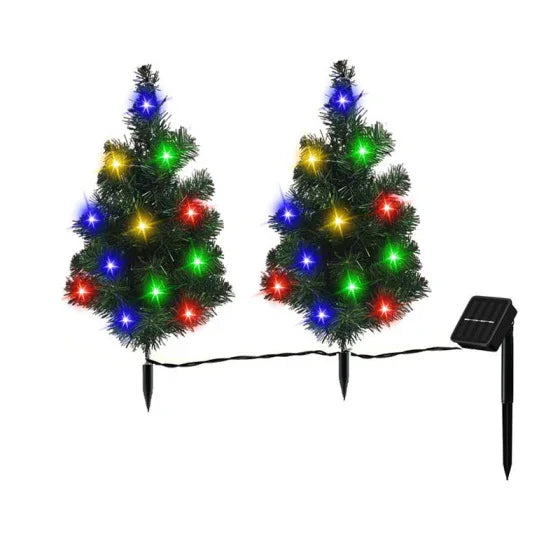 2 Packs Solar Christmas Tree, Solar Powered Pathway Christmas Tree With Multicolored LED Lights, So EX-STOCK Canada