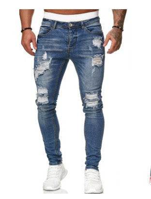 Slim fit Ripped Straight leg denim Jean Pant trousers for men - EX-STOCK Canada