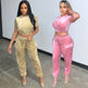 2pcs Fashion Velvet Athleisure Outfit set sweatsuit women - EX-STOCK Canada