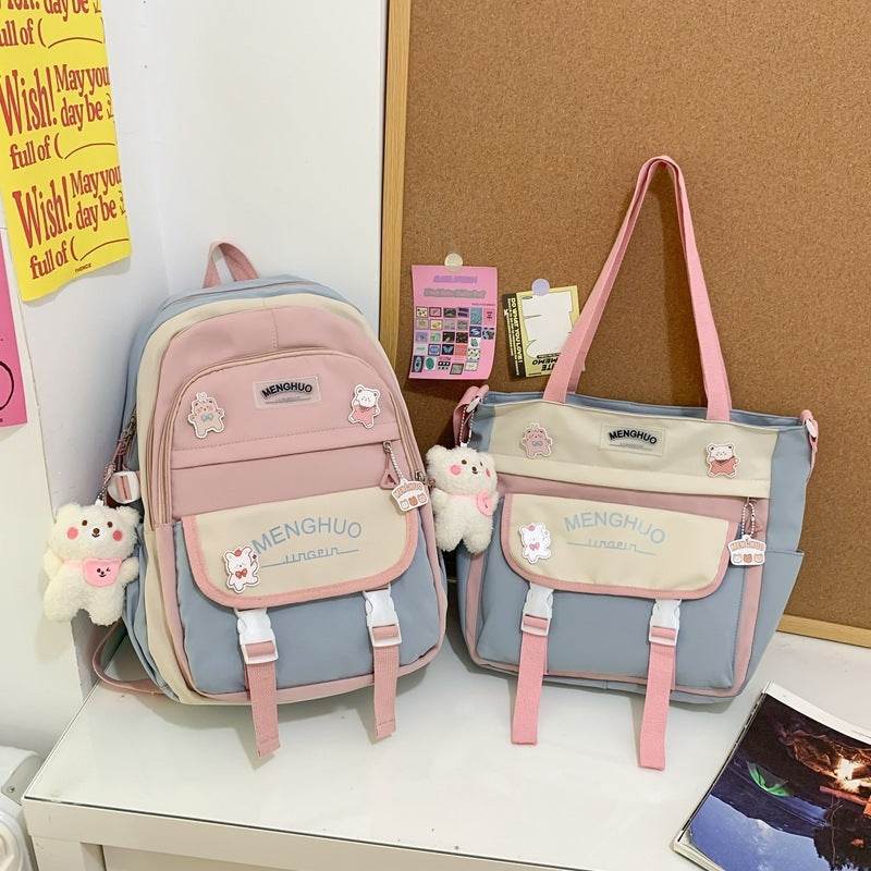 2pcs Large Capacity School College Girls Backpack Shoulder Bag - EX-STOCK Canada