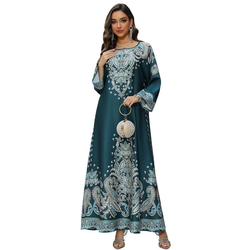 Abito da donna stampato Dubai in stile musulmano - EX-STOCK Canada