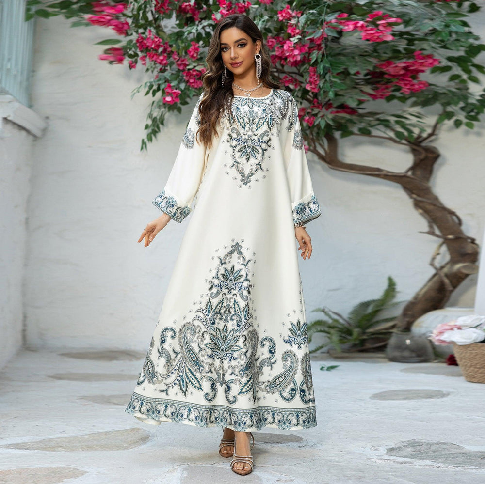 Abito da donna stampato Dubai in stile musulmano - EX-STOCK Canada