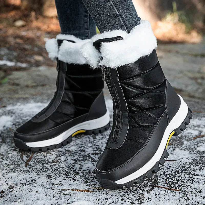 Winter Waterproof Snow Boots Women's Mid-calf Front Zipper - EX-STOCK Canada