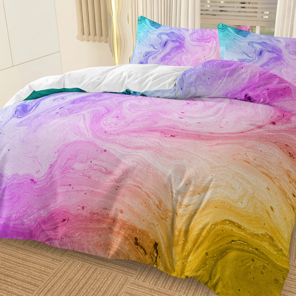 Girly Duvet Cover Rainbow Glitter Ombre Bedding Sets 3 Pcs Chic Purple Blue Green Pastel Bed Spreads Sparkle Quilt Cover Set With 2 Pillow Shams EX-STOCK Canada