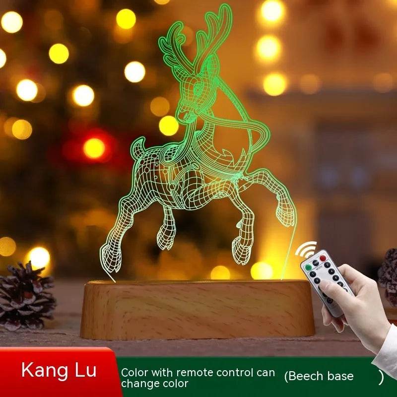 Christmas Decoration 3D Lamp Acrylic LED Night Lights New Year Valentines Day Christmas Kids Gift Christmas Ornaments - EX-STOCK Canada