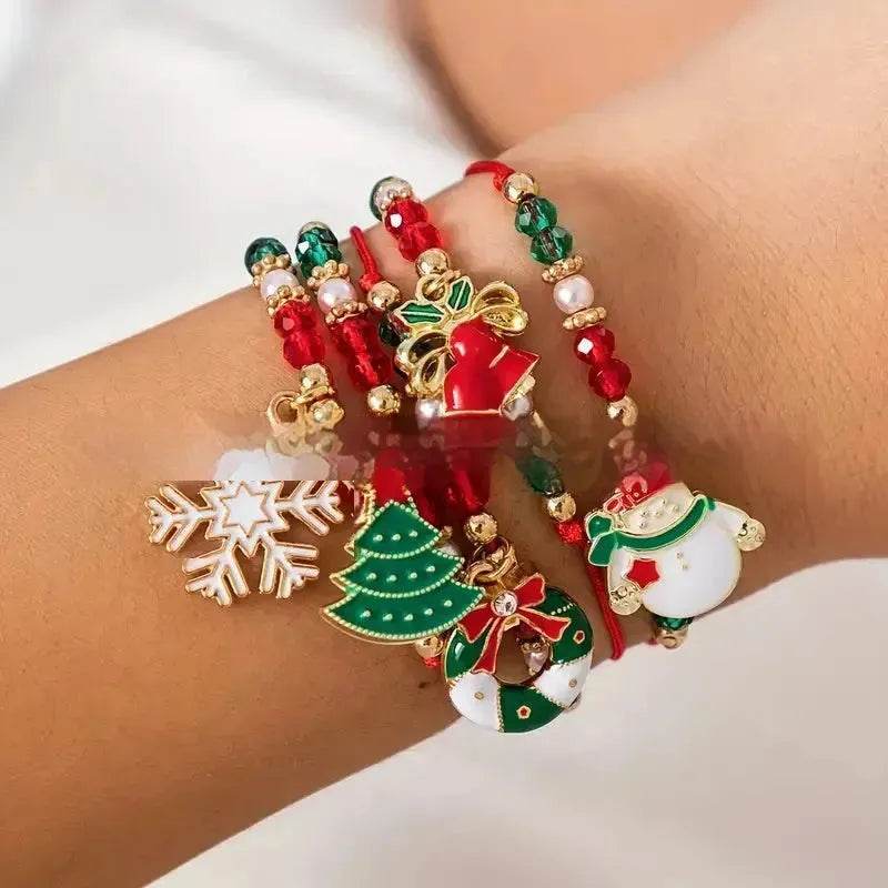 5pcs New Christmas Polymer Clay Handmade Beaded Bracelet set - EX-STOCK Canada