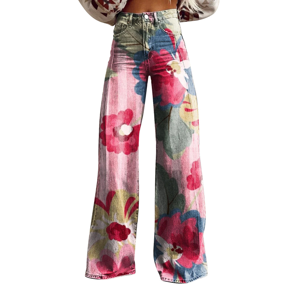 American And European-style Womens Flared Denim Jeans Made From Pure Cotton