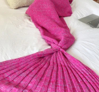 Hot Mermaid Blanket Handmade Knitted Sleeping Wrap TV Sofa Mermaid Tail Blanket Kids AdultBaby Crocheted Bag Bedding Throws Bag EX-STOCK Canada