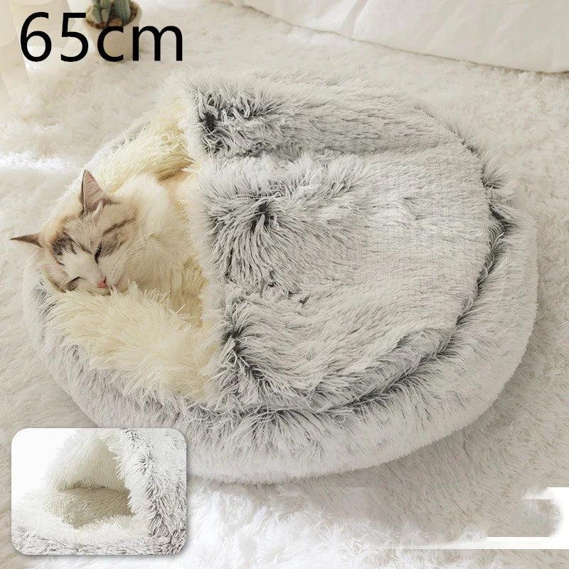 2 In 1 Dog And Cat Bed Pet Winter Bed Round Plush Warm Bed House Soft Long Plush Pets Bed Pet Products EX-STOCK Canada