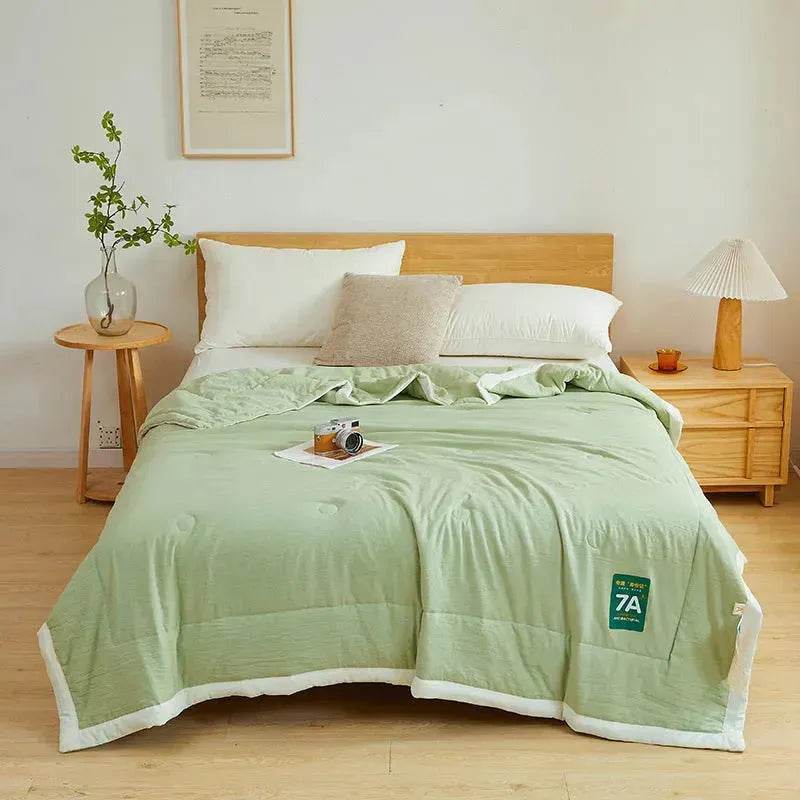 Washable Raw Cotton Summer Cooling Quilt Sage duvet cover - EX-STOCK Canada