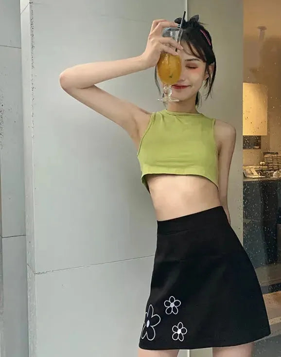 Summer Halter neck tank Tops and Skirt Outfit set - EX-STOCK CANADA