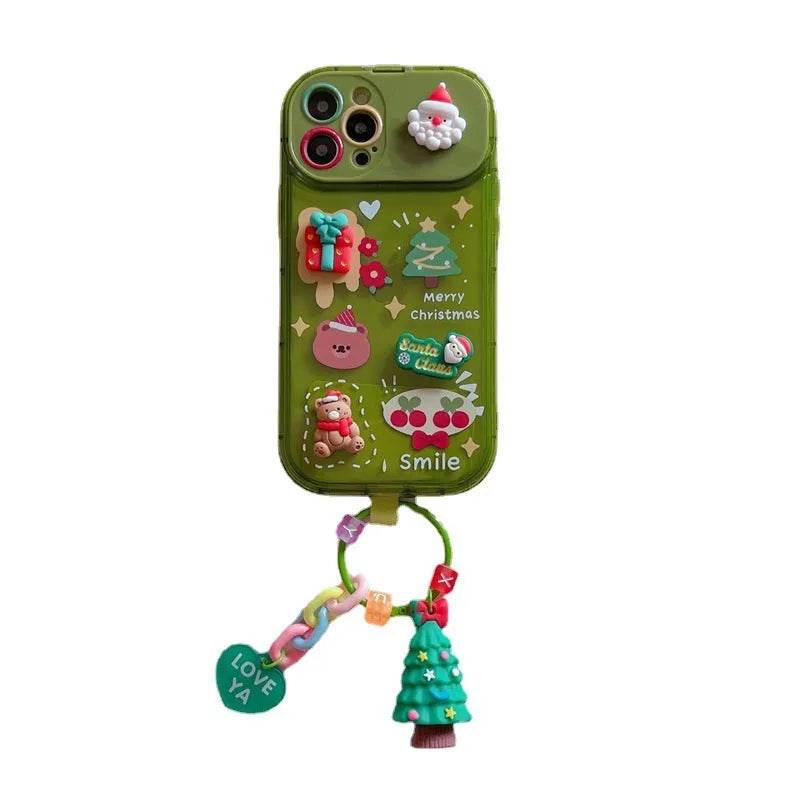 Christmas -Themed Silicone iphone Protective case with pendant girls - EX-STOCK Canada
