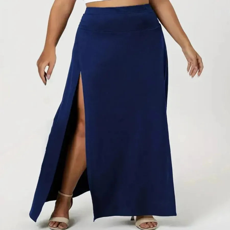 Women's High Waist Slit Solid Color Side Slit Maxi Skirt - EX-STOCK CANADA