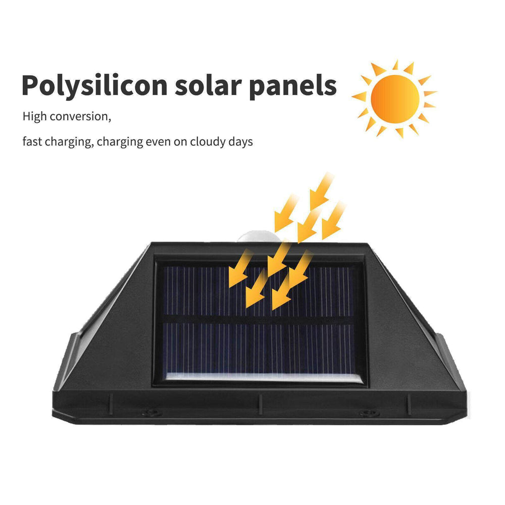 4X Solar Power PIR Motion Sensor Wall Lights LED Outdoor Garden Security Lamp - EX-STOCK Canada