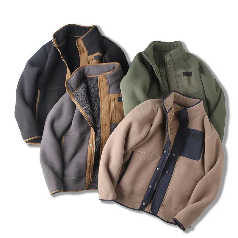 Fleece-lined Thickened Stand Collar Pocket Winter Jacket for men - EX-STOCK Canada