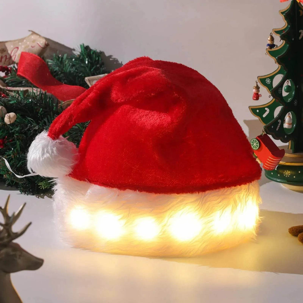 Christmas Hat LED Light Plush Children's Adult Christmas Decorations Christmas Supplies Luminous Santa Hat Home Decoracion - EX-STOCK Canada