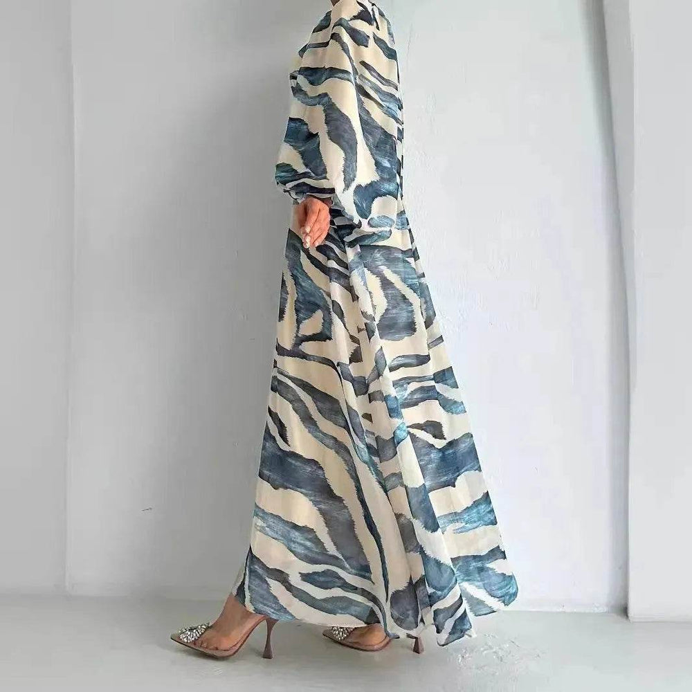 Elegant Printed Mum Long Maxi Dress - EX-STOCK Canada