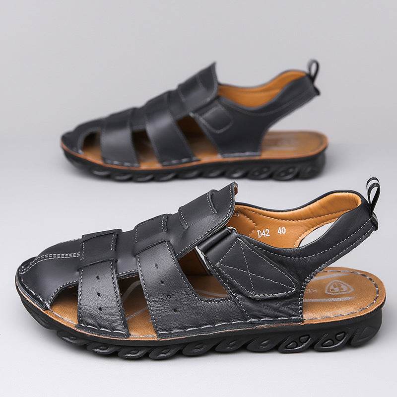 Men's Leather Sandals Soft Bottom Non-slip  EX-STOCK CANADA