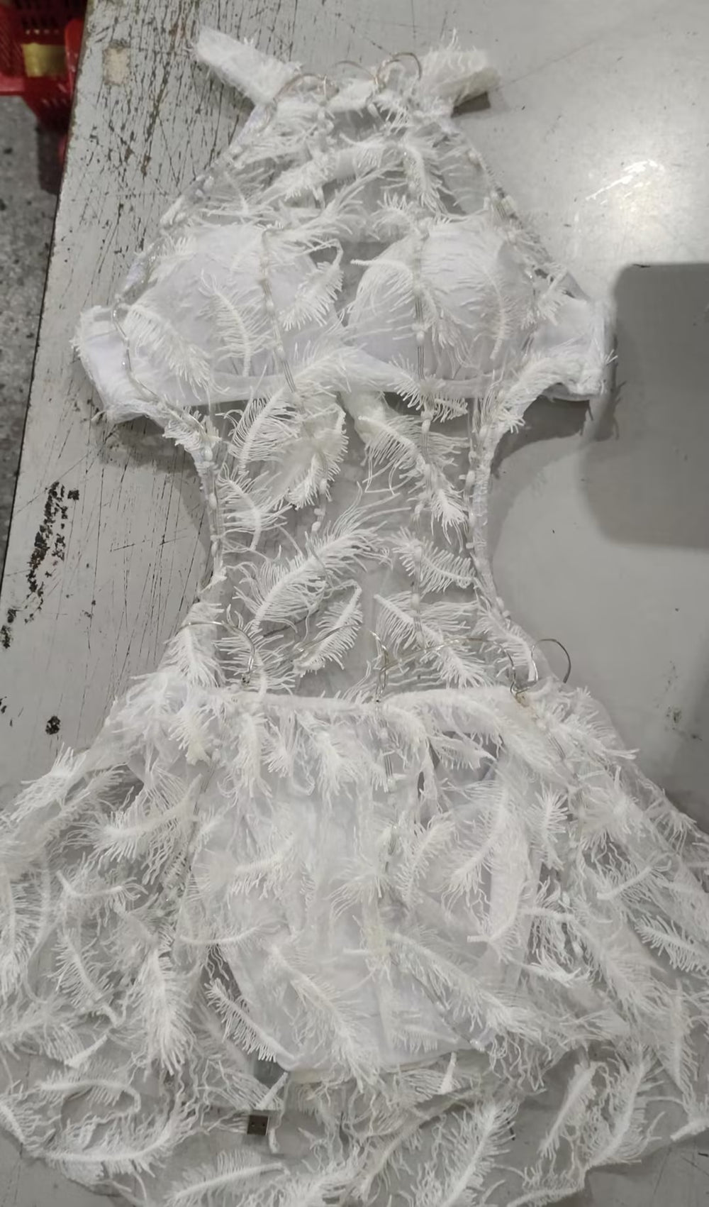 White RGB LED light-up party dress outfit | EX-STOCK Canada product gallery image 6