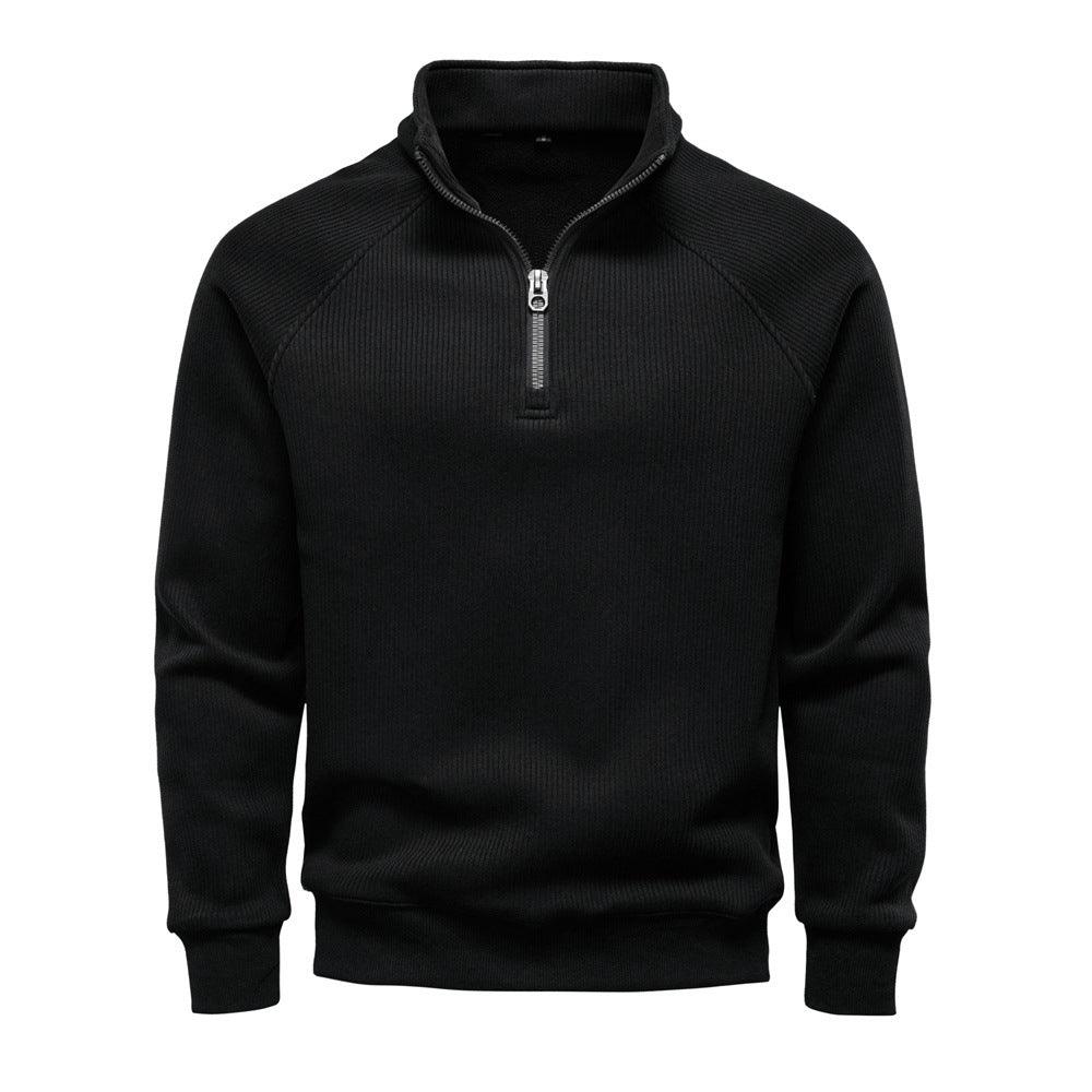 Suéter europeo y americano de medio cierre con cuello alto, de forro polar, para hombre, combinable con todoEX-STOCK Canada