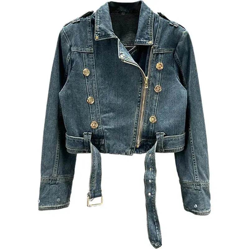 Long sleeved Short Denim Coat Women's Denim Jeans Cropped Jacket - EX-STOCK Canada