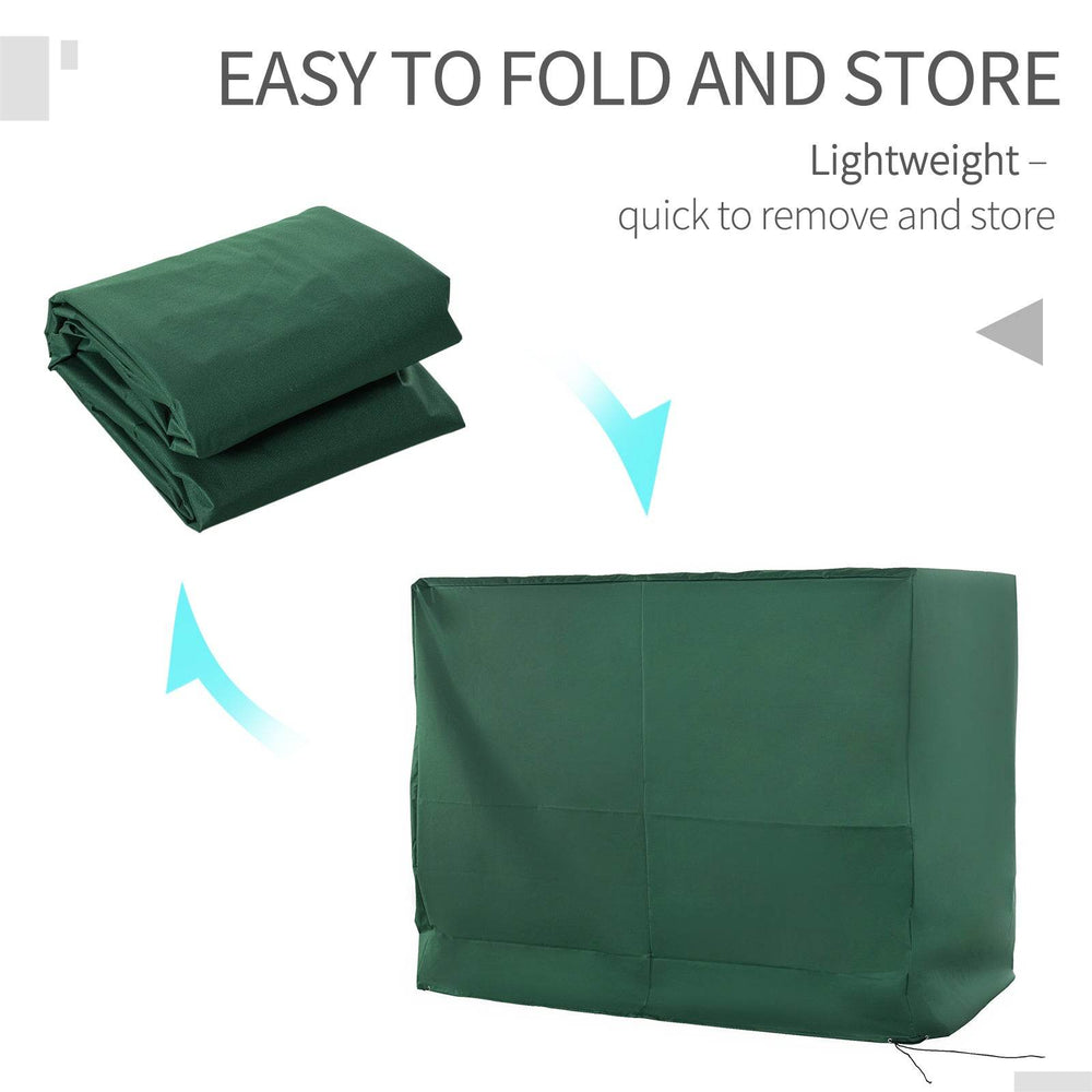 600D Oxford 3-Seater Patio Swing Cover Outdoor Swing Chair Cover Rain Protection Waterproof Anti-UV, Dark Green - EX-STOCK Canada