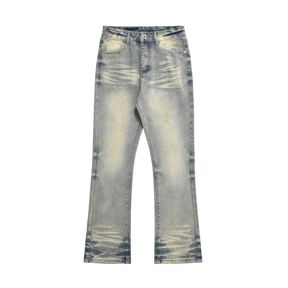 Graffi angosciati pantaloni in gamba retta jeans