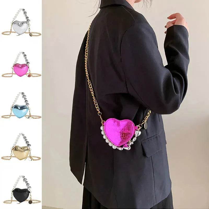 Love Shape Pearl Mini Messenger Bag for ladies y2k crossbody bag - EX-STOCK Canada