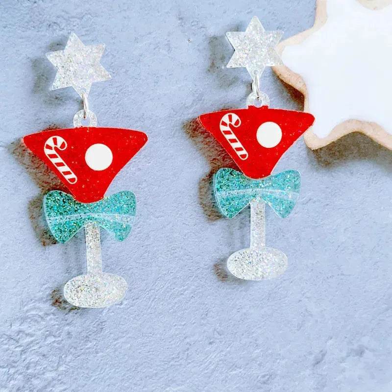 Sweet Christmas Tree Earrings With Rhinestones New Fashion Christmas Acrylic Earrings Women's Jewelry - EX-STOCK Canada