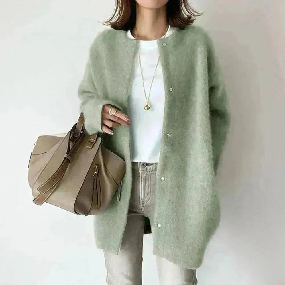 Veste cardigan kimono à poitrine simple d'hiver
