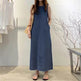 Women's Fashion Sleeveless Mum loose Long Denim Dress - EX-STOCK Canada