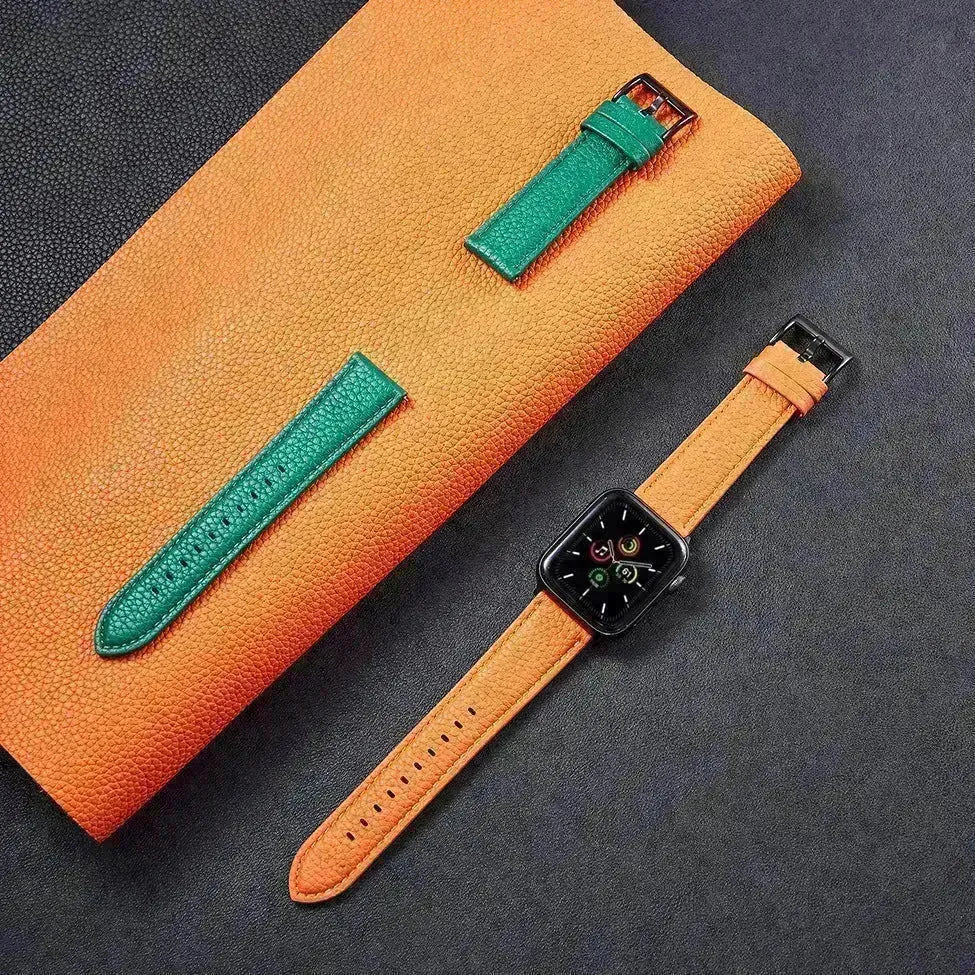 Adatto per iwatch se cinturino per lychee olio cera cintura in pelle di cera nuovo cinturino in pelle silicone