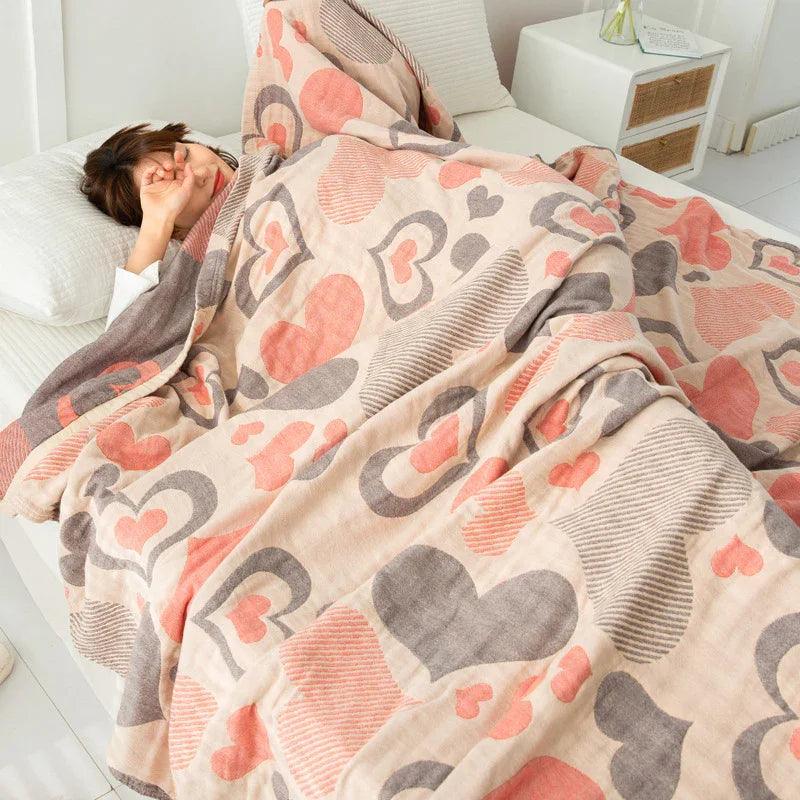 Couverture serviette en gaze de coton à quatre couches Couverture pour climatisation Couette fineEX-STOCK Canada
