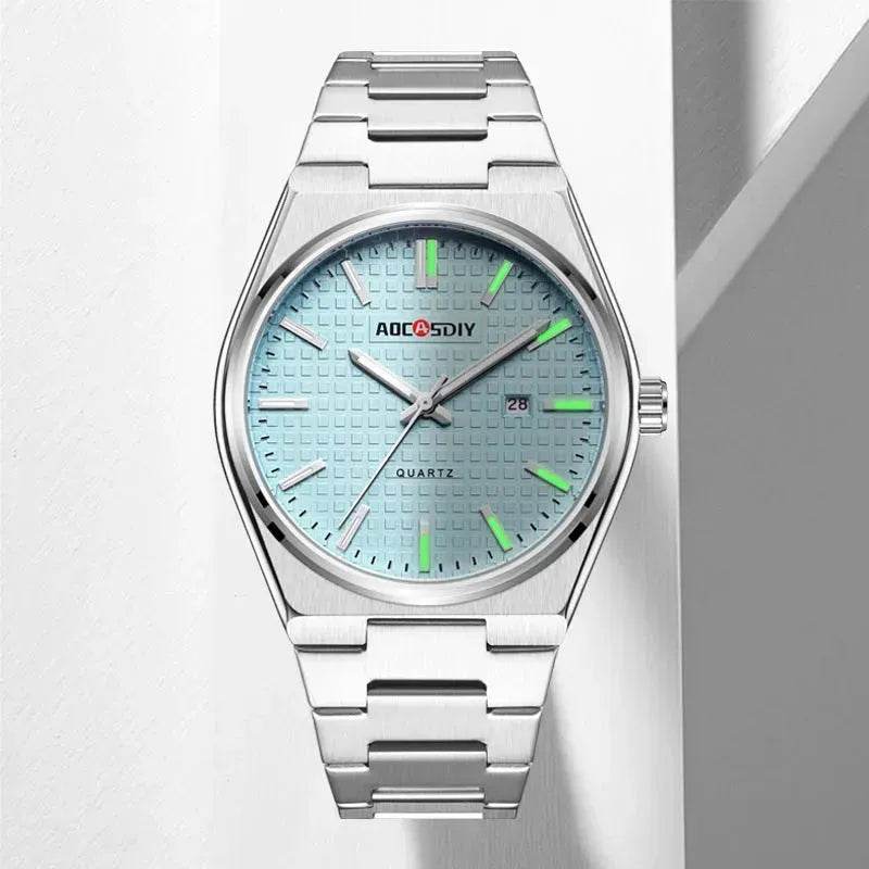 New Watch Men's Fashion Steel Belt Quartz Watch Waterproof Luminous Watch - EX-STOCK Canada