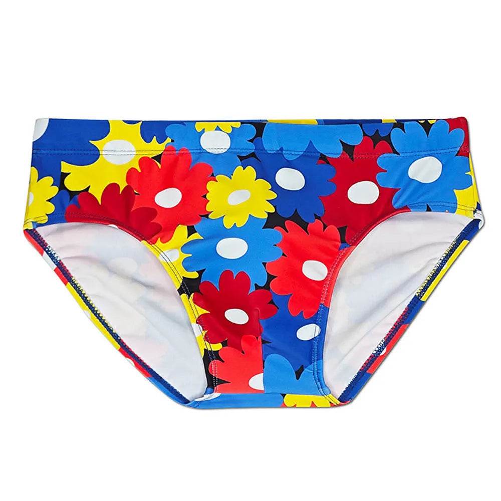 Flower Colorful Printing Swim Briefs - EX-STOCK Canada