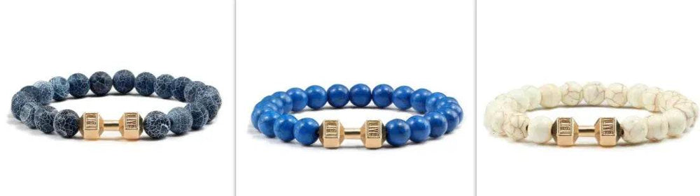 Turquoise Energy Gun Black Electroplated Alloy Beaded Bracelet - EX-STOCK Canada