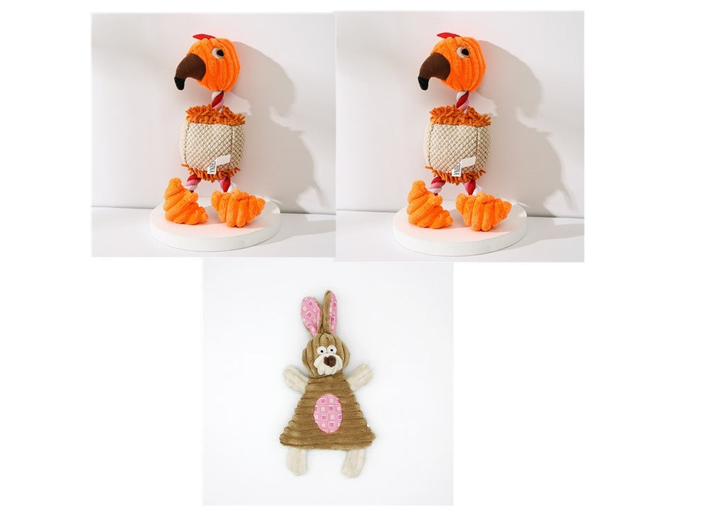 Pet Toy Donkey Shape Corduroy Chew Toy For Dogs Puppy Squeaker Squeaky Plush Bone Molar Dog Toy Pet Training Dog EX-STOCK Canada