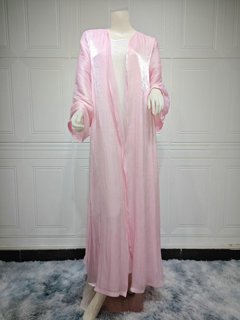 Robe musulmane Dubaï Vêtement extérieur Robe en soie brillante - EX-STOCK Canada