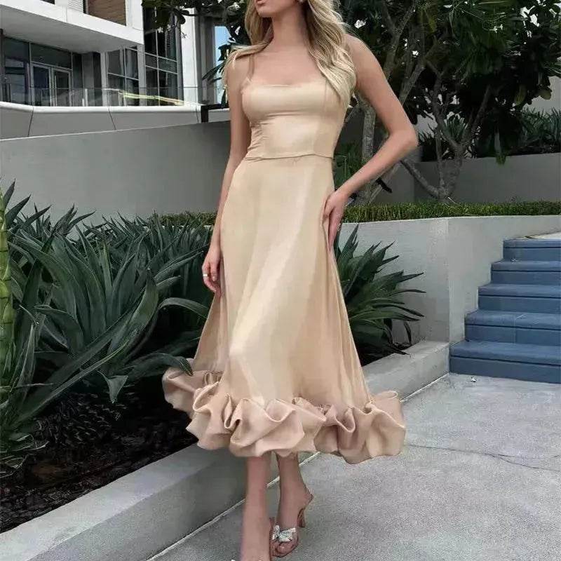 Fashion Suspenders Large Flower Swing Three-dimensional Flower A- Line Skater Dress Womens Clothing - EX-STOCK Canada