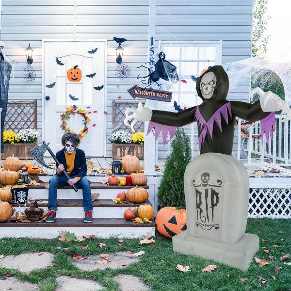 Grim Reaper And Grave, Halloween Inflatable Decoration 12V - EX-STOCK Canada