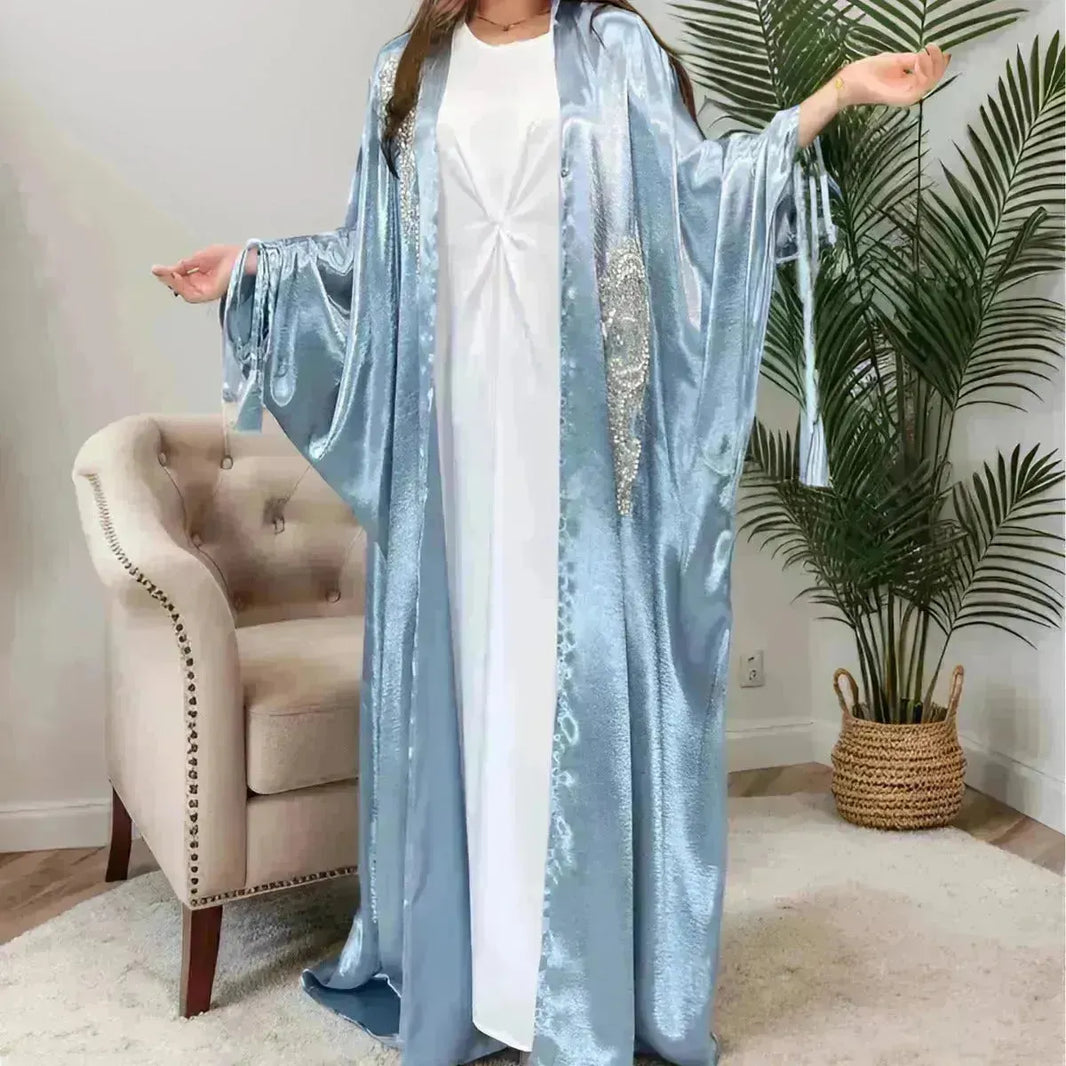 Simple Medio Oriente Turchia Solido Colore Solido Plus Size Abita Dubai Abaya Turchia Abaya Kimono