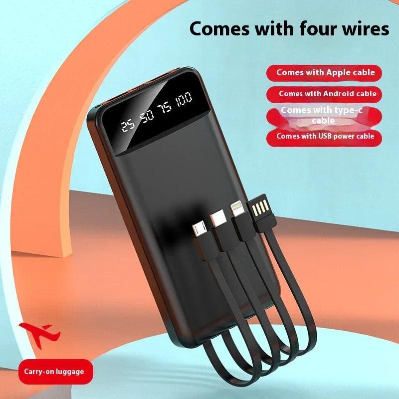 Charge rapide avec batterie externe câble 20000 MA grande capacité d'alimentation mobileEX-STOCK Canada