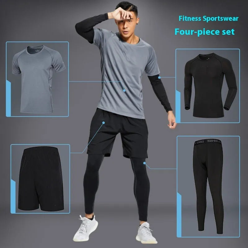Sports Suit Gym Tights Quick-drying Morning And Night Running Workout Clothes - EX-STOCK CANADA