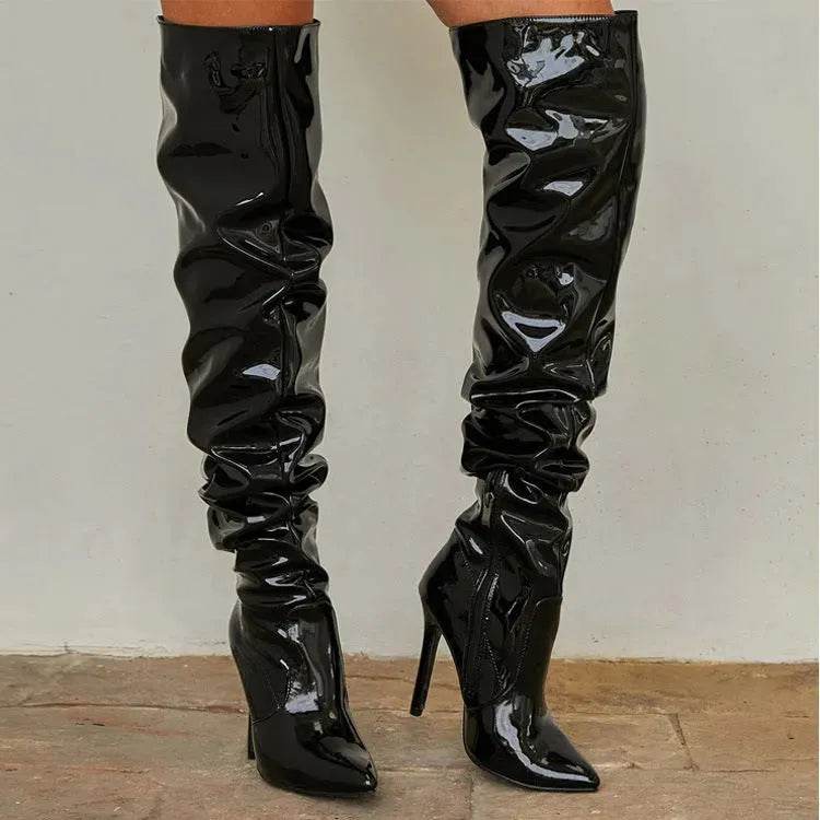 Stivali Lunghi al Ginocchio Donna Moda Tacchi Altissimi Scarpe da Festa - EX-STOCK Canada